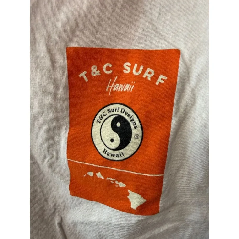 T&C surf- White Shaka wave Graphic Tee- Medium